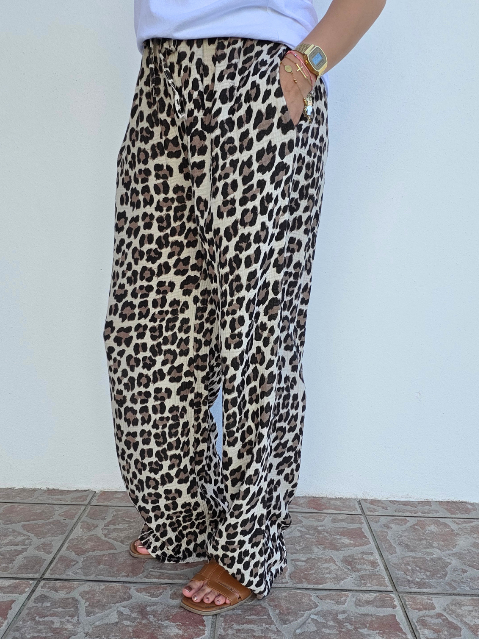 Pantalon été léopard 