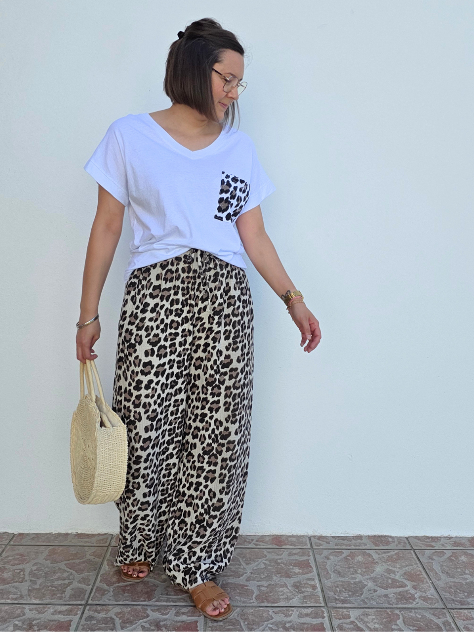 Look pantalon léopard 