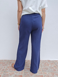 Pantalon gaze de coton – marine