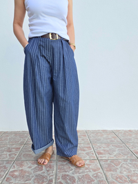 pantalon large rayé barrel