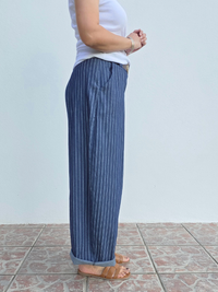 Pantalon rayé léger femme