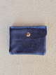 Petit porte-monnaie en cuir irisé marine