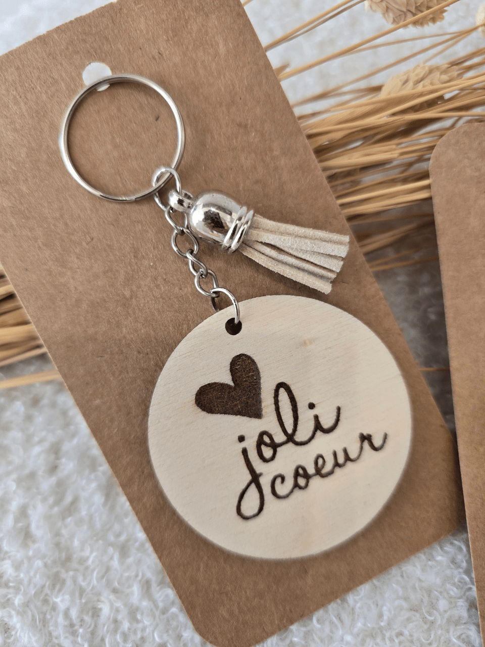 Porte-clés « Joli Cœur » en bois
