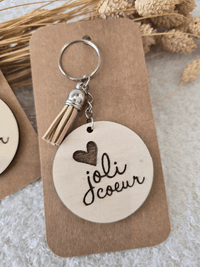 Porte-clés « Joli Cœur » en bois