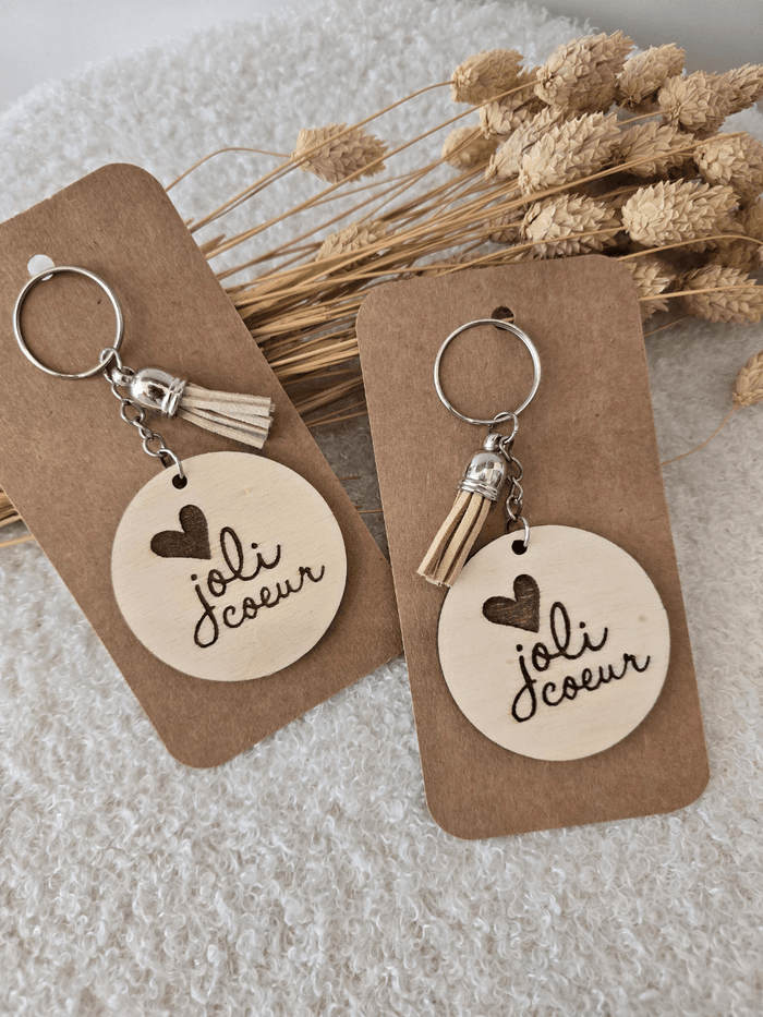 Porte-clés « Joli Cœur » en bois