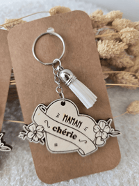 Porte-clés « Maman Chérie » en bois