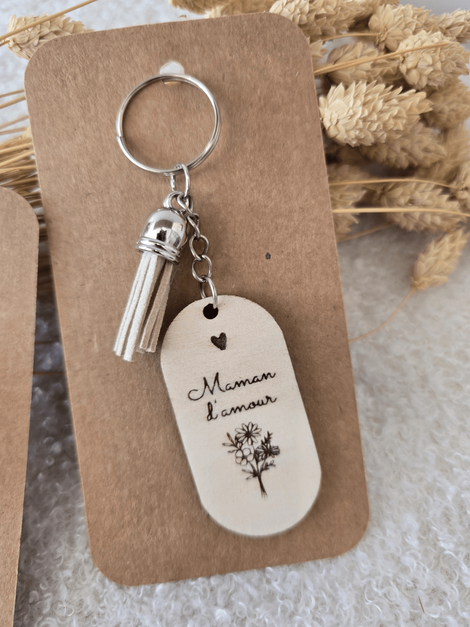 Porte-clés « Maman d’Amour » en bois