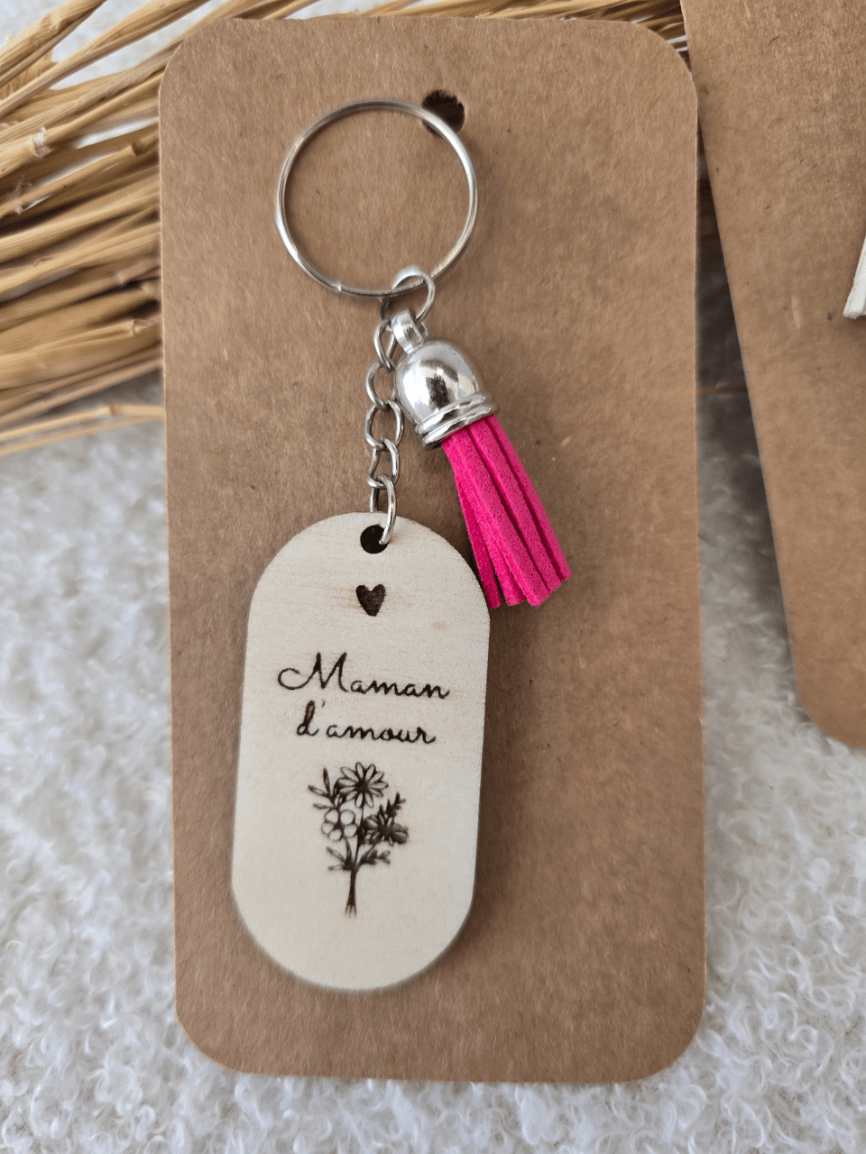 Porte-clés « Maman d’Amour » en bois