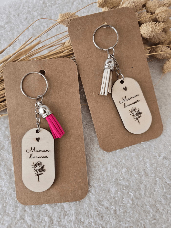 Porte-clés « Maman d’Amour » en bois