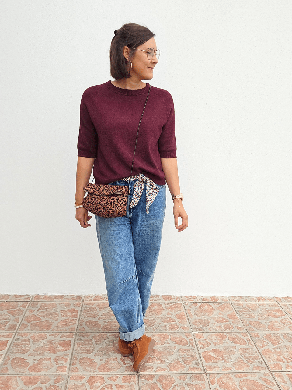 Pull femme manches courtes