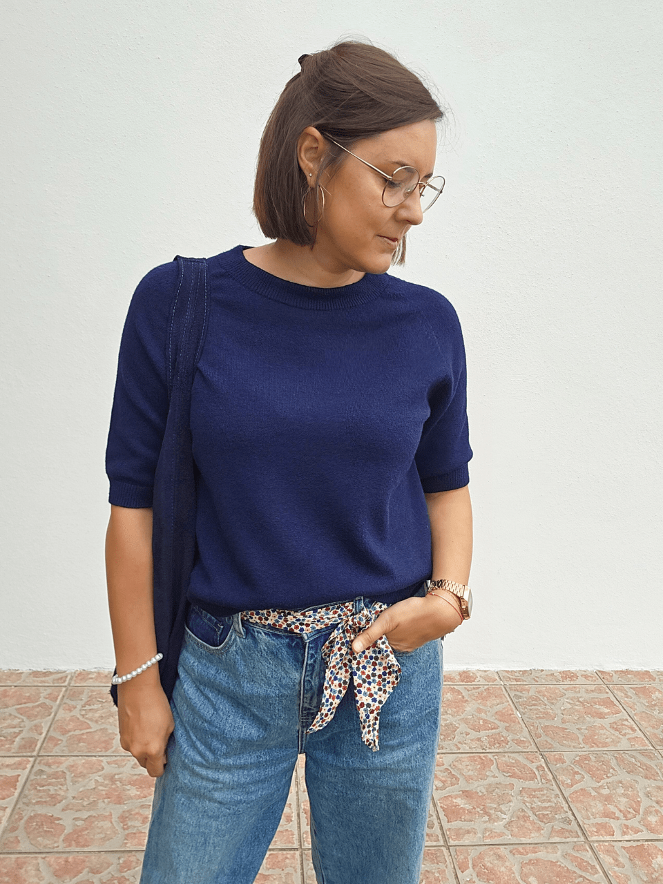 Pull femme manches courtes