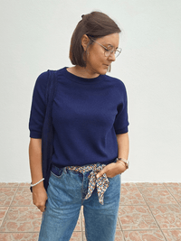 Pull femme manches courtes