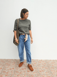 Pull femme manches courtes