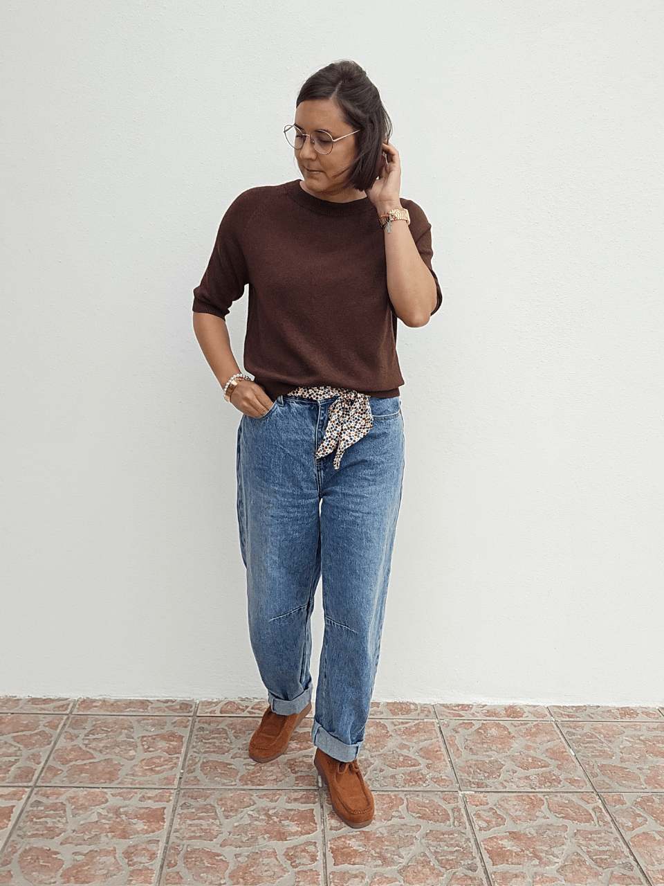 Pull femme manches courtes