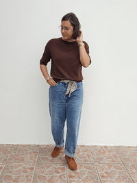 Pull femme manches courtes
