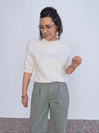 Pull femme manches courtes