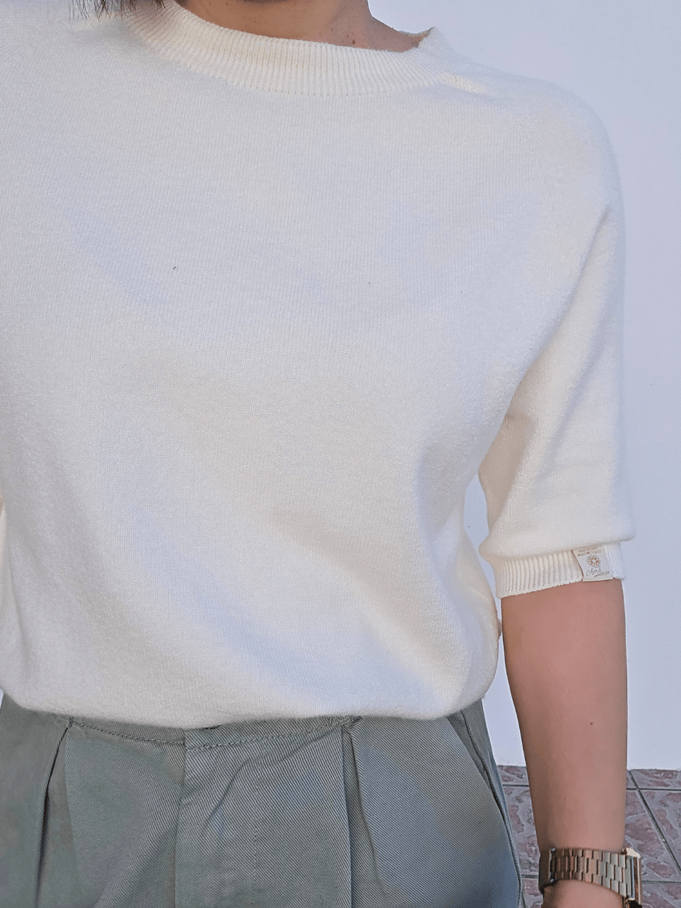 Pull femme manches courtes