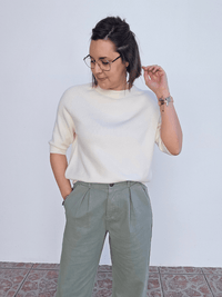 Pull femme manches courtes