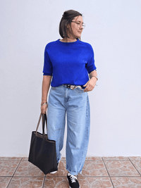 Pull femme manches courtes