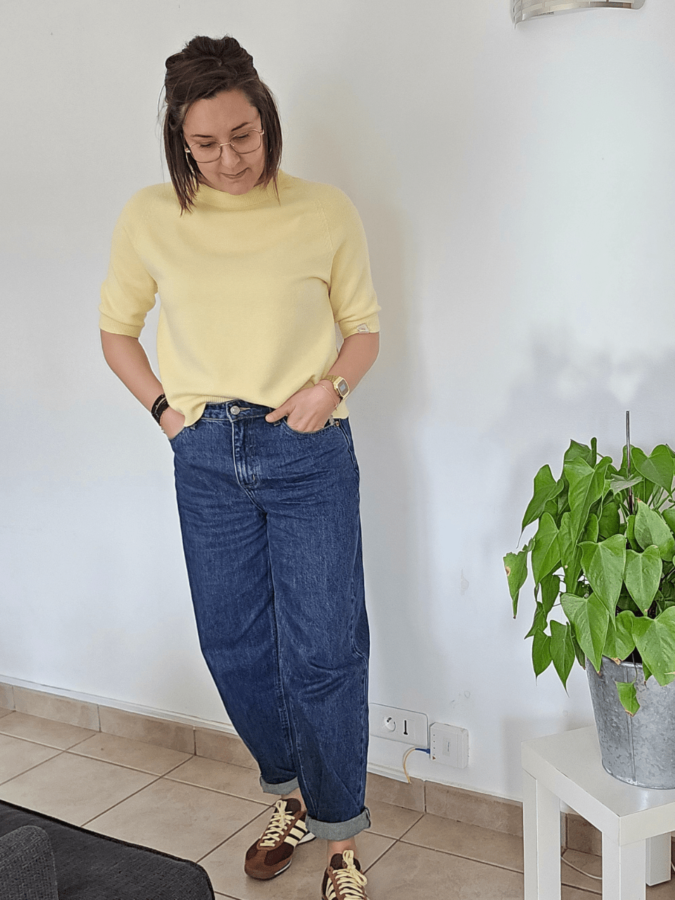Pull femme manches courtes