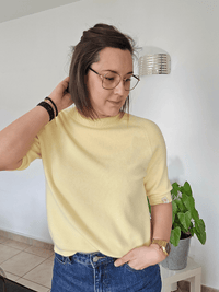 Pull femme manches courtes