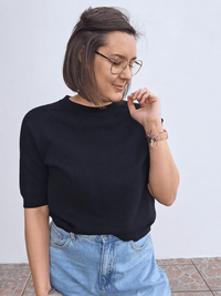 Pull femme manches courtes