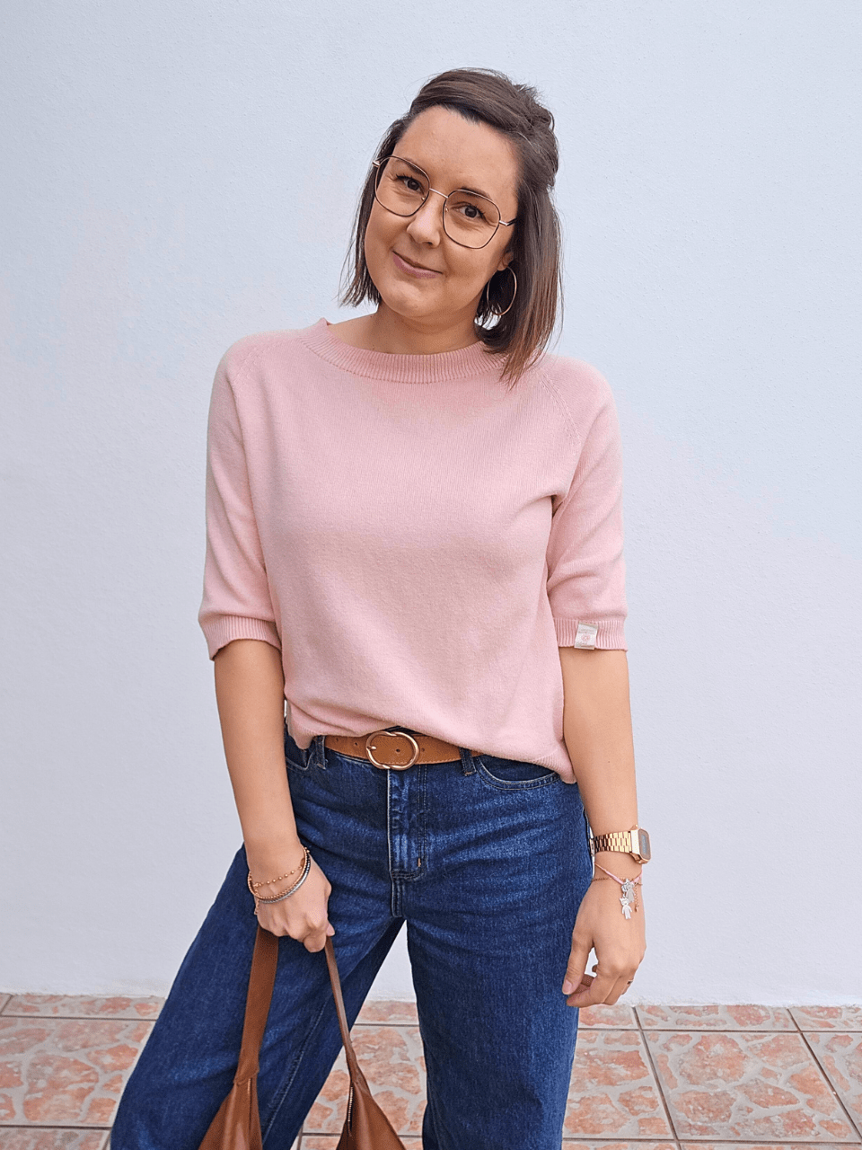 Pull femme manches courtes