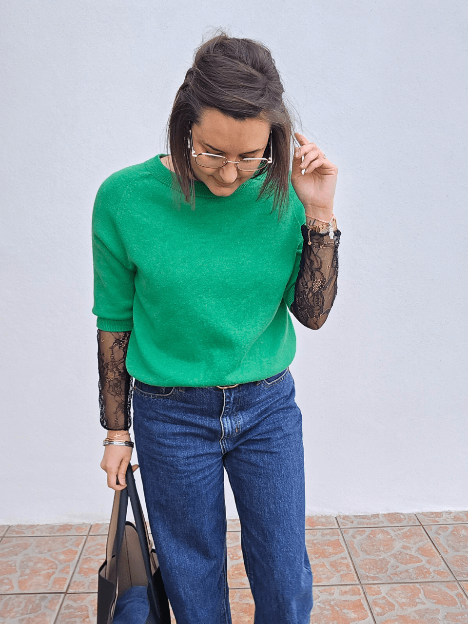 Pull femme manches courtes