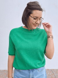 Pull femme manches courtes