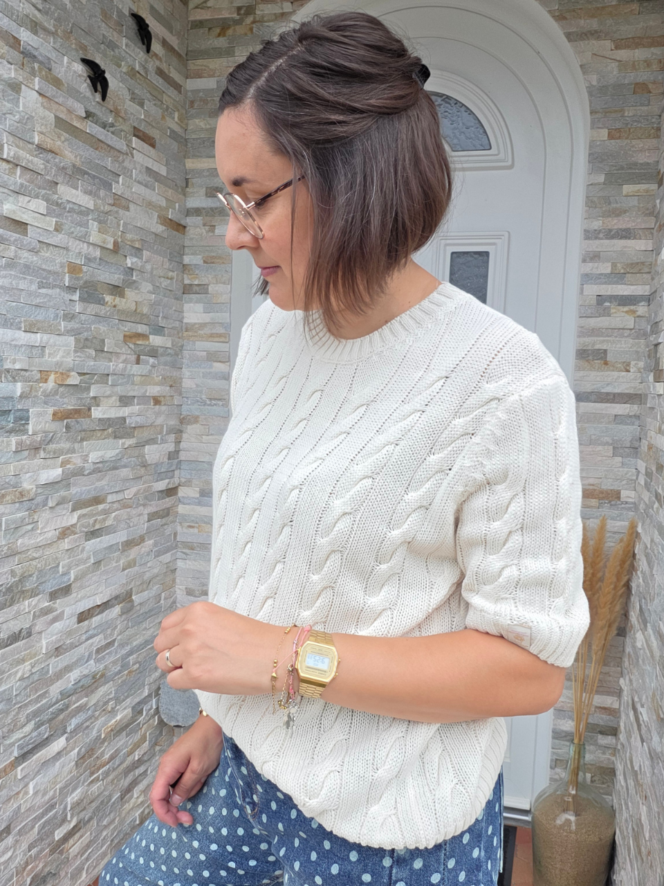 Pull écru femme automne