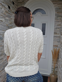 Pull manches courtes automne écru 