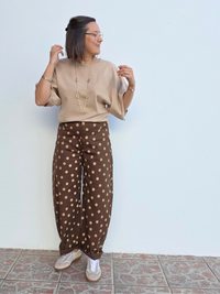 Pull beige manches chauve-souris courtes