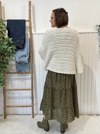 Pull large femme grosse maille croisé col V