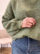 Pull femme doux et duveteux – Écru ou vert olive