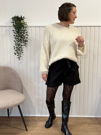 Pull femme doux et duveteux – Écru ou vert olive