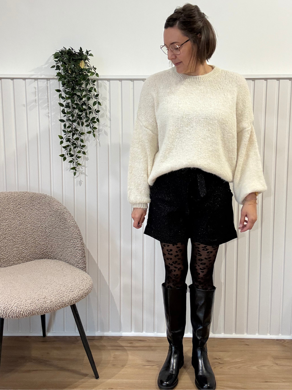 Pull femme doux et duveteux – Écru ou vert olive