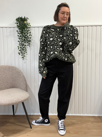 Pull léopard maille douce marron ou kaki