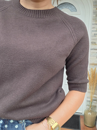 Pull manches courtes femme à détails ajourés – 5 coloris