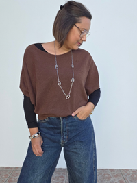 Pull marron femme