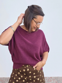 Pull oversize automne bordeaux 