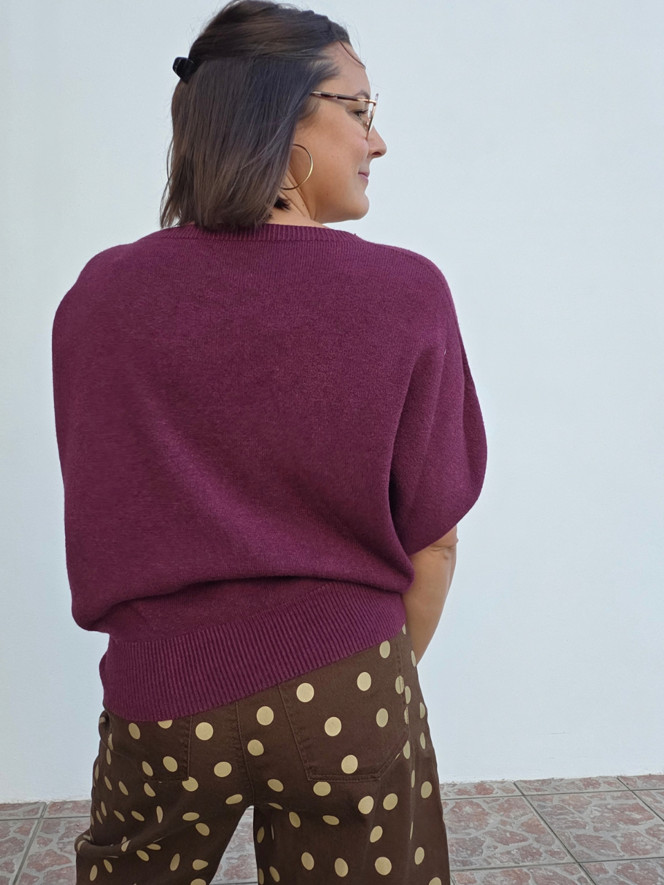 Pull bordeaux femme doux