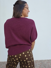 Pull bordeaux femme doux