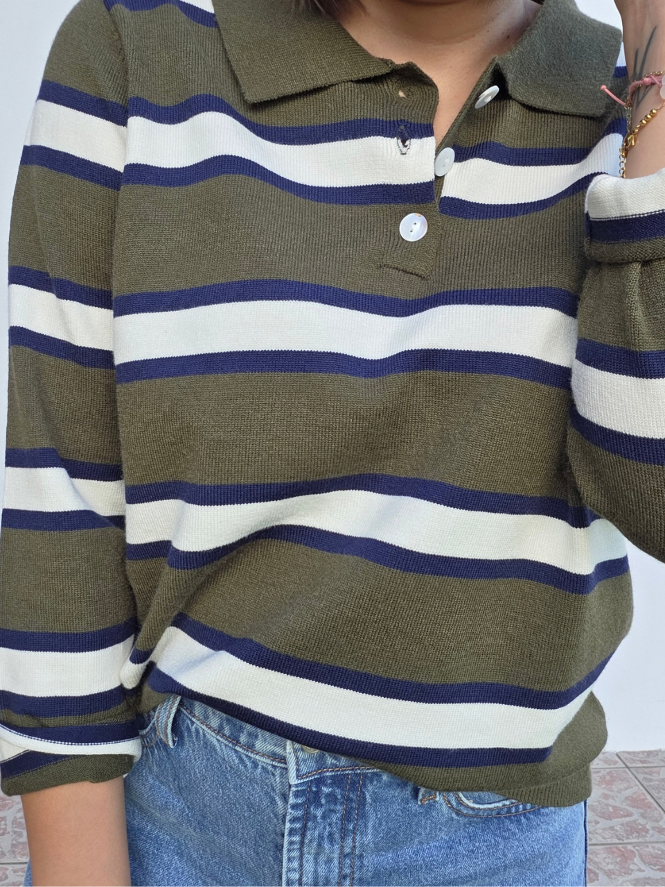 Pull polo rayé femme 