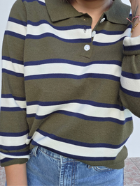 Pull polo rayé femme 