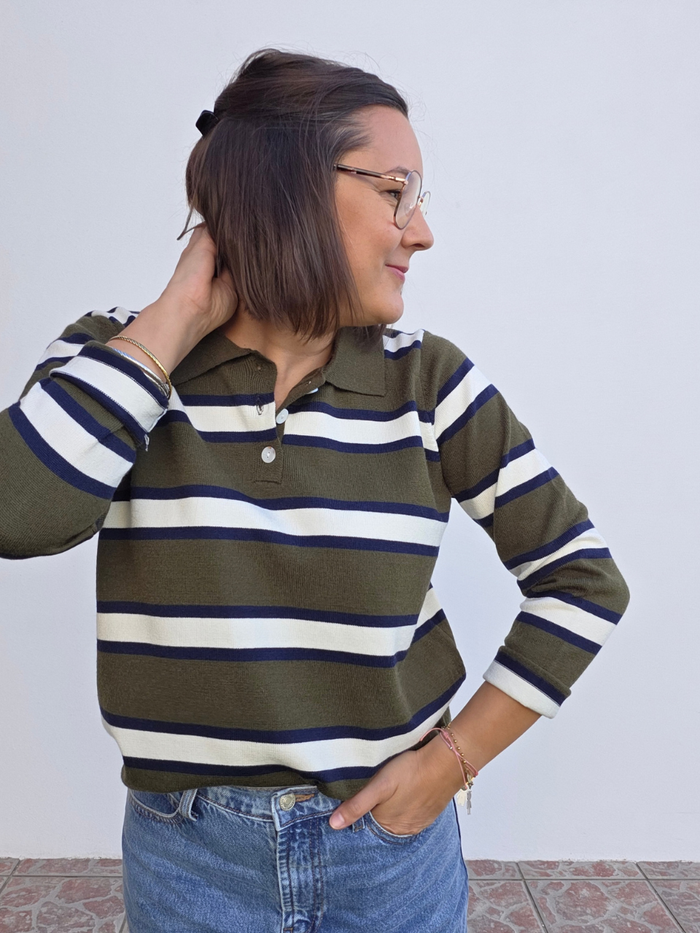 Polo rayé femme tendance