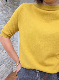 Pull manches courtes moutarde