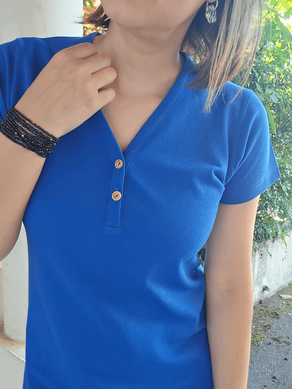 Robe courte bleu roi en coton piqué – Love By MD