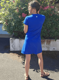 Robe courte bleu roi en coton piqué – Love By MD