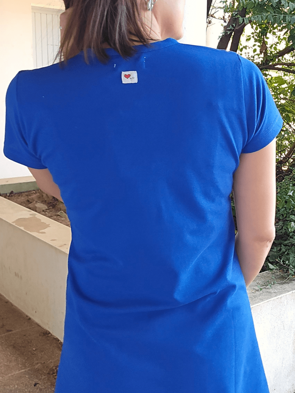 Robe courte bleu roi en coton piqué – Love By MD