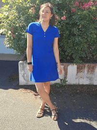 Robe courte bleu roi en coton piqué – Love By MD